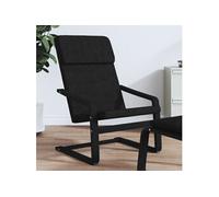 vidaXL Chaise de Relaxation, Fauteuil avec Coussin, Chaise Longue Rembourrée, Siège de Salon Salle de Séjour Intérieur, Moderne, Noir Tissu