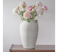 Relexome Vase rustique en céramique blanc de 30 cm - Vase de fleurs bohème vieilli pour décoration d'intérieur - Grand vase décoratif pour salon, entrée, centre de table, vase de sol