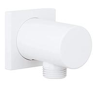 Relie l'arrivée d'eau au bras de douche, fixation murale stable, pose facile sans pièce en plus (moon white, 27076LS0)