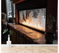 Relief Chaleureuse Et Confortable Avec Un Sapin En Verre Dépoli Paysage Forestier Hivernal Papier Peint 3D Moderne Soie Texturée Haut De Gamme Idéal Pour Le Salon Et La Chambre à Coucher-350cm×256cm
