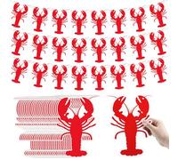 ReliThick Lot de 3 bannières à suspendre Mardi Gras avec homard rouge 2 m pour carnaval, anniversaire, félicitations, écrevisses
