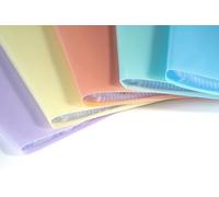 Exacompta - Réf. 88477E - Paquet de 5 Protège-documents Chromaline Pastel - 40 pochettes cristal lisse - 80 vues - pour A4 - dim 24 x 32 cm - couverture en polypro recyclé translucide corail
