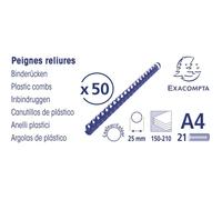 Baguette reliure anneaux plastique Exacompta 25 mm noir - Boite de 50