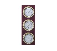 Relojesdeco Station Météo Nautique En Bois Argenté 39 Cm Baromètre Hygromètre Thermomètre 3 Montres Intérieure Extérieure