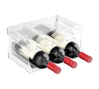 Relota 2 Pcs Range Porte Bouteille Vertical Vin Frigo, Jusqu'à 6 Bouteilles | Casier Empilable Bouteille Polystyrene, Peut Contenir, Adapté aux Armoires, Salon
