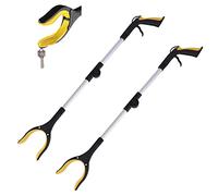 Relota Lot de 2 Outils de Ramassage, 360° Tête Rotative Pince Ramasse Objet | Pince de Préhension Extension Pliable en Aluminium, Pince Telescopique avec Embouts Magnétiques, Ramasseur de Déchets