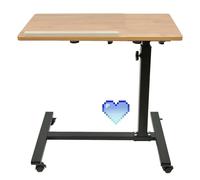 RELOVE Table d'appoint légère, de lit médicalisé,Bureau Informatique, Bureau Gaming, Roulante Canapé pour Ordinateur Portable Hauteur Pliante avec 4 roulettes,60 * 34.5 58-90cm, (RELOVE)
