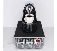 RELOVE Tiroir à Capsule de Café, Porte Dosette de Café avec Pieds en Caoutchouc Antidérapants, Compatible Dolce Gusto ou Vertuo, Support Pouvant Contenir Empilables-28 * 42 * 9.5cm, Noir
