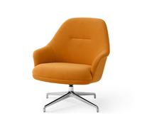 Rely HW139 Fauteuil lounge avec dossier haut et pivotant en aluminium poli / Gentle 0443