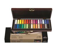 Royal Talens Rembrandt - Mallette de pastels tendres - Coffret en bois 30 couleurs assorties