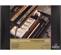 Rembrandt Aquarelle en boîte en bois Professional | 28 godets + accessoires
