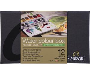 Rembrandt Aquarelle en étui métallique avec choix de couleurs pour paysages I 12 godets + pinceaux