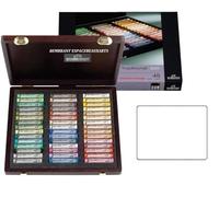 Rembrandt Ensemble de Soft Pastel secs Sticks 45,Selection Paysage Set, Coffret Bois et 1 cartes postales