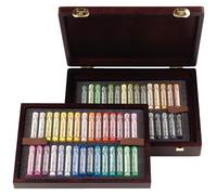 Rembrandt Professional Pastel Doux Set dans un coffret en bois de luxe | Landscape Selection Deluxe | 60 pastels entiers