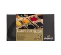 Rembrandt Set de peinture aquarelle professionnelle dans une luxueuse boîte de poche en plastique | 12 godets + pinceau