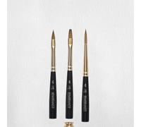 Rembrandt Set de pinceaux de voyage pour aquarelle dans un coffret de luxe | 3 pinceaux en poils de martre rouge pur | Formes variées, taille 4