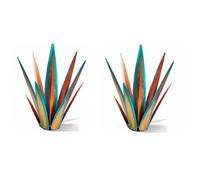 Remingtape Lot de 2 grandes sculptures de tequila rustiques en métal pour terrasse extérieure, décoration intérieure, peintes à la main, 55 cm