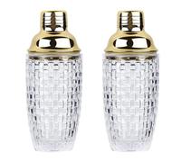 Remingtape Lot de 2 shakers à cocktail en verre de 33 - Shaker en verre pour cocktails, shakers à cocktail et shakers à cocktail en or