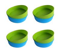 Remingtape Lot de 4 moules à gâteau ronds en silicone - 26 cm - 10 moules à gâteau ronds - Couleurs bleues et aléatoires
