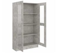 Remise 2026®Cabinet de salon Gris - Armoire à vitrine - gris béton - 82,5x30,5x150cm - stockage livres - Bois d'ingénierie 638 55