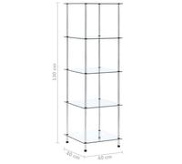 Remise 2026®Cabinet de salon Transparent - Étagère 5 niveaux Transparent 40x40x130cm - stockage livres - verre trempé 279 3228428