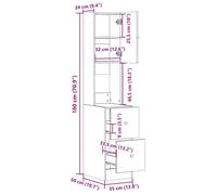 Remise 2026®Caisson de cuisine Gris - Armoire de cuisine - Armoire à vitrine - Sonoma gris - 35x50x180cm - Bois d’ingénierie 571