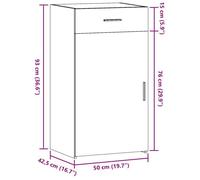 Remise 2026®Enfilade de rangement Blanc - Buffet bas Blanc - 50x42,5x93cm - Bois d'ingénierie 863 3122476