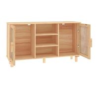Remise 2026®Enfilade de rangement Brun - Buffet Marron 105x30x60cm - Bois de pin massif et rotin naturel 662 7123969