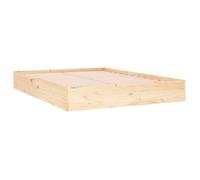 ""Remise 2026""Lit 2 places Brun - 140x190 cm - LEMON® - Cadre de lit - sans matelas - bois massif 140x190 cm 9450531