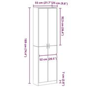 Remise 2026®Meuble vêtements Blanc - Armoire avec étagère - Blanc - 55x25x189cm - Bois d'ingénierie 584 8450071
