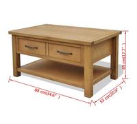Remise 2026®Petite Table Centrale de salon Brun - Table basse 88x53x45cm - Bois de chêne massif 550 8989344