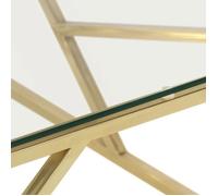 Remise 2026®Petite Table Centrale de salon Or - Table basse doré acier inoxydable et - verre trempé 746 3139243