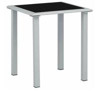 Remise 2026®Table d'Extérieur 2 ou 4 personnes Noir - Table de jardin - Noir et argenté 41x41x45cm Acier et verre 112 2774265