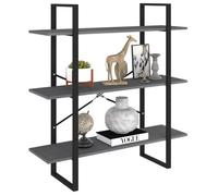 ""Remise""Armoire de livres - Bibliothèque - à 3 niveaux - Gris 100 x 30 x 105 cm ,bois de pin massif JILIMAISON2025 19696945