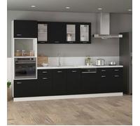 ""Remise""Armoire de plancher à tiroir ""Lyon"" - Buffet Bahut de cuisine/Meuble bas - Noir 80x46x81,5 cm JILIMAISON2025 8932455