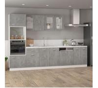 ""Remise""Armoire de plancher ""Lyon"" - Buffet Bahut de cuisine/Meuble bas - Gris béton ,bois d’ingénierie JILIMAISON2025 3356721