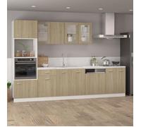 ""Remise""Armoire de rangement suspendue Pour cuisine - Meuble haut/ Armoire en verre suspendue ""Lyon"" Chêne sonoma JILIMAISON2025