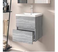 ""Remise""Armoire d'évier - Meuble de salle de bain suspendu - Sonoma gris 41 x 38,5 x 45 cm ,Bois d'ingénierie JILIMAISON2025