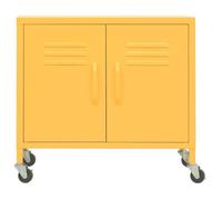 ""Remise""Buffet bahut commode - SUMMER - Armoire de rangement Jaune moutarde 60 x 35 x 56 cm Acier JILIMAISON2025 48051449