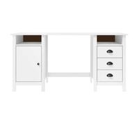 ""Remise""Bureau Informatique - Blanc - Bureau Hill - Blanc - 150x50x74cm - Bois de pin - solide_hss77l