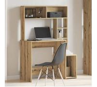 ""Remise""Bureau informatique - Table de Bureau avec étagères chêne artisanal - bois d'ingénierie JILIMAISON2025 16696394