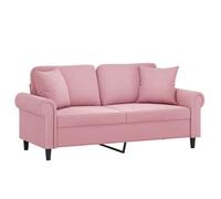 ""Remise""Canapé - CLIC-CLAC - 2 places avec oreillers décoratifs rose 140 cm velours JILIMAISON2025 59191339