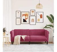""Remise""Canapé - CLIC-CLAC - à 3 places rouge bordeau x velours JILIMAISON2025 56668157