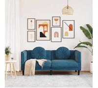 ""Remise""Canapé - CLIC-CLAC - avec coussins 2 places bleu velours JILIMAISON2025 59407197