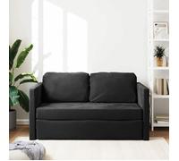 ""Remise"" CLIC-CLAC Canapé Lit Convertible 2 Places 2 en 1 noir 122 x 204 x 55 cm velours JILIMAISON2025 34303798