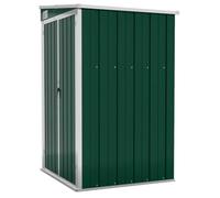 Remise De Jardin Murale Vert 118x100x178 cm Metal Galvanise | Portes Double Ouverture, Poignee Avec Verrouillage, Toit En Pente, Range Outils Et Mobilier