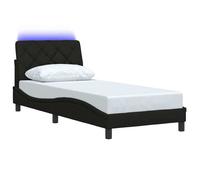 ""Remise""Lit 1 personne, Cadre de lit avec LED ,sans matelas, noir 90 x 190 cm tissu JILIMAISON2025 41832398