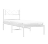 ""Remise""Lit 1 personne, Cadre de lit métal ,sans matelas, avec tête de lit blanc 90 x 190cm JILIMAISON2025 55260494
