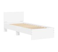 ""Remise""Lit 1 personne, Cadre de lit simple,sans matelas, avec lumières LED blanc 75 x 190 cm JILIMAISON2025 49901499