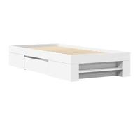 ""Remise""Lit 1 personne, Cadre de lit simple ,sans matelas, blanc 90 x 200 cm bois d'ingénierie JILIMAISON2025 31752417